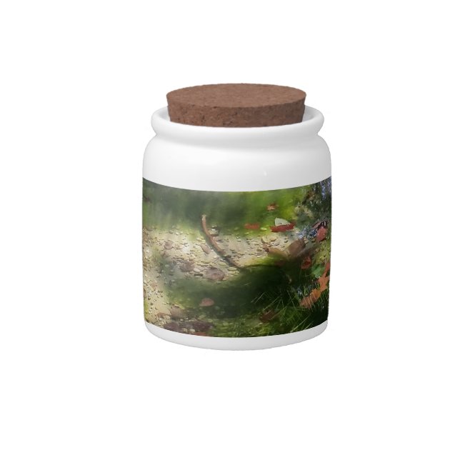 rays and leaves on water candy jar (Front)