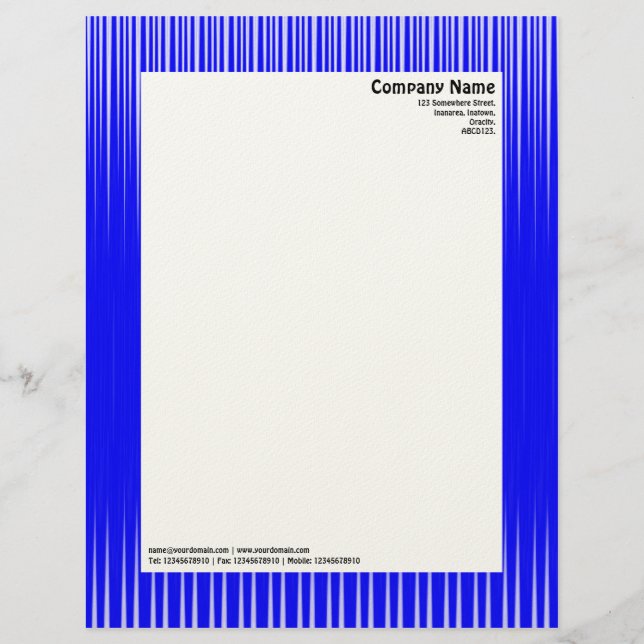 Rays - Blue and White (Felt) Letterhead (Front)