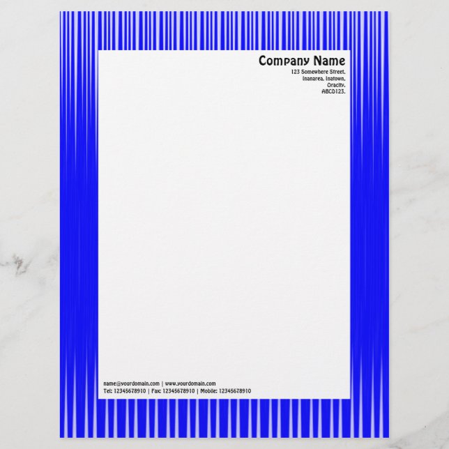 Rays - Blue and White Letterhead (Front)