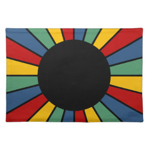 RAYS BUTTON I + your Photo, Text, Monogram Cloth Placemat