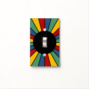 RAYS BUTTON I + your Photo, Text, Monogram Light Switch Cover