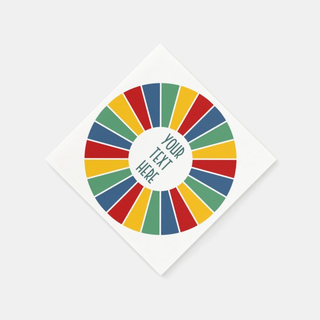 RAYS BUTTON I + your Photo, Text, Monogram Paper Napkins (Corner)