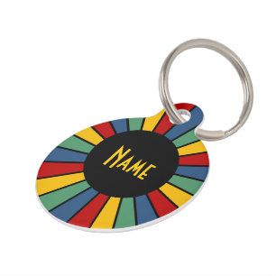 RAYS BUTTON I + your Photo, Text, Monogram Pet Name Tag
