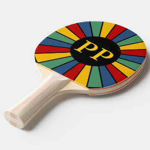 RAYS BUTTON I + your Photo, Text, Monogram Ping-Pong Paddle