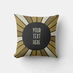 RAYS BUTTON XXI + your Photo, Text, Monogram Outdoor Pillow