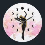 *~* Rays Crystals Cosmic Gold Black Goddess Moon Large Clock<br><div class="desc">LARGE ROUND CLOCK - Woman Phases of the Moon Celestial Woman Goddess with long GOLD long Hair surrounded by the PHASES of the MOON and RAYS of healing energy. * Energetically Enhanced Popular Elegant Creative Metaphysical Tribal Esoteric Celestial Lunar Luna Woman's Body / Female Spiritual Black Gold WOMAN GODDESS Long...</div>