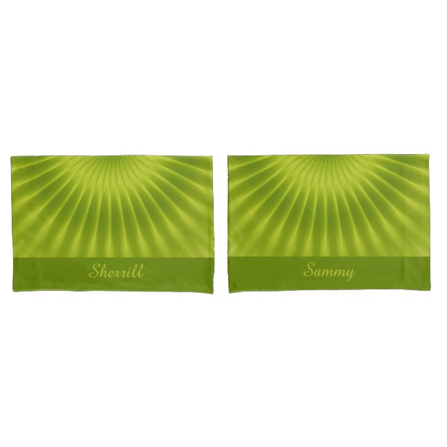 Rays Flower gradients - spring green + your ideas Pillowcase (Front-Set)