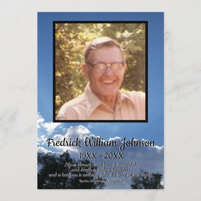 Rays from Storm Clouds Quote Photo Funeral Program (Front)