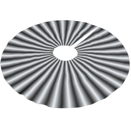Rays in Black and White Brushed Polyester Tree Skirt