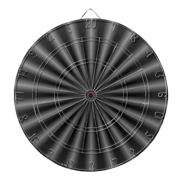 Rays in Black and White Dartboard With Darts (Front)