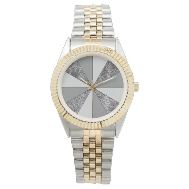 Rays of Grey Granite and Solid Grey Colors Watch (Front)