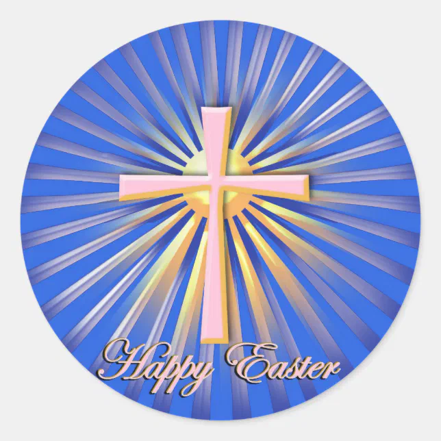 Rays of Light from the Religious Cross Classic Round Sticker | Zazzle