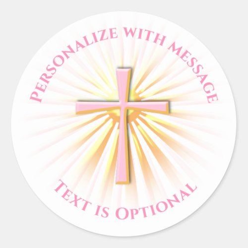 Rays of Light from the Religious Cross Classic Round Sticker