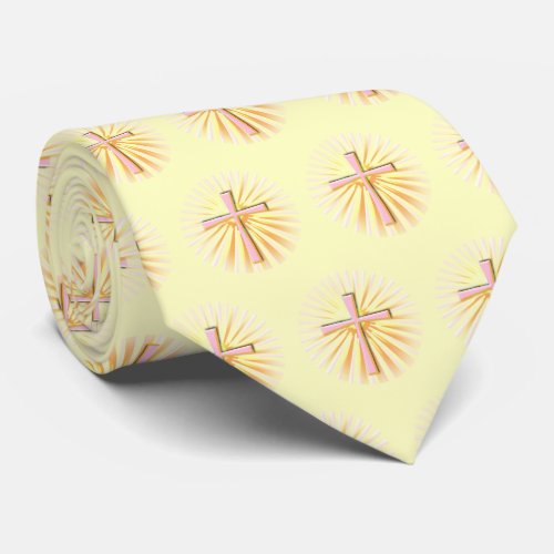 Rays of Light from the Religious Cross Neck Tie
