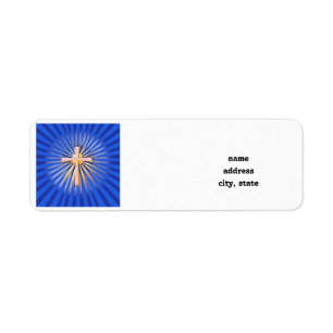Rays of Light from the Religious Cross (On Blue) Label