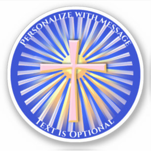 Rays of Light from the Religious Cross Sticker
