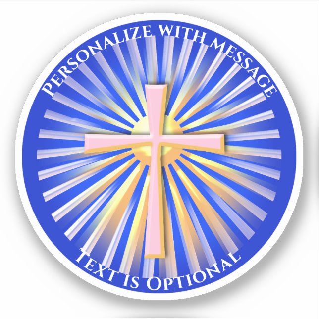 Rays of Light from the Religious Cross Sticker (Front)