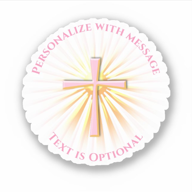 Rays of Light from the Religious Cross Sticker (Front)