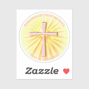 Rays of Light from the Religious Cross Sticker