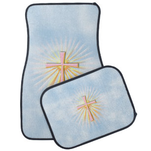 Rays of Light from the Religious Cross (W/Clouds) Car Floor Mat