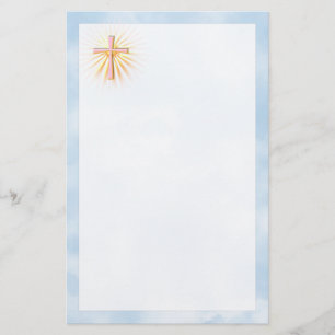 Rays of Light from the Religious Cross (W/Clouds) Stationery