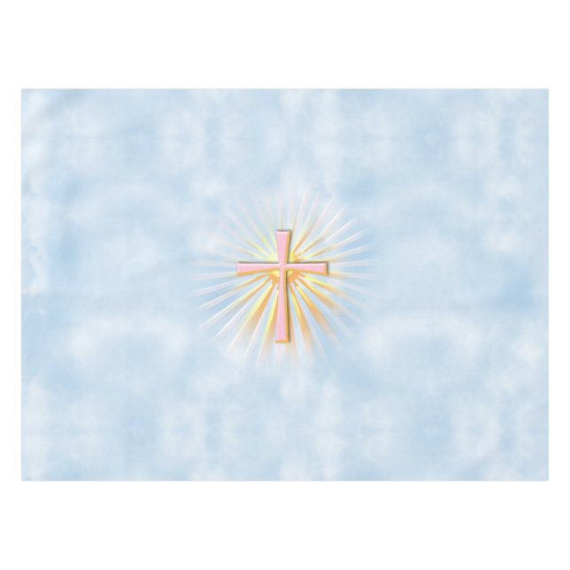 Rays of Light from the Religious Cross (W/Clouds) Tablecloth (Front (Horizontal))