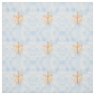 Rays of Light Religious Cross  Fabric