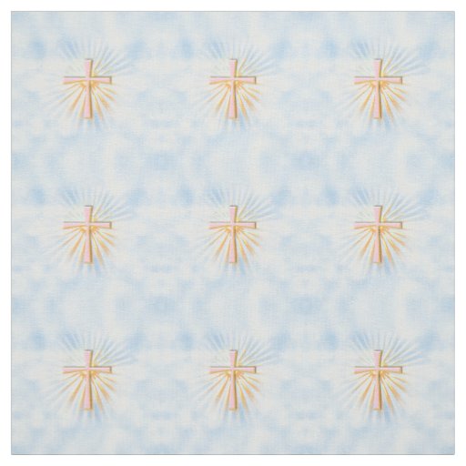 Rays of Light Religious Cross  Fabric