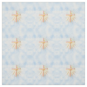 Rays of Light Religious Cross  Fabric