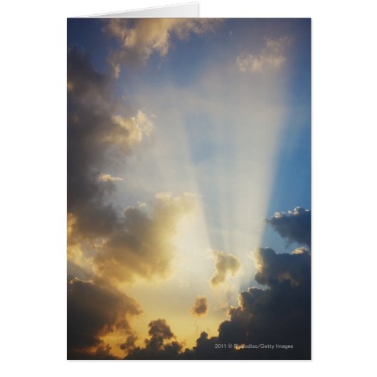 Rays Of Light Shining Through The Clouds Cards (Front)