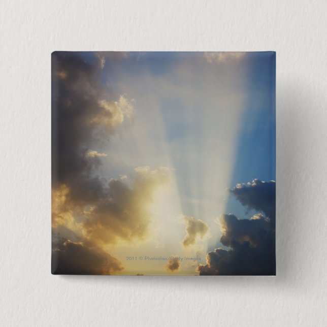Rays Of Light Shining Through The Clouds Pinback Button (Front)