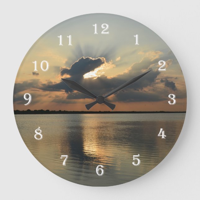 Rays of Sun Sunset Wall Clock (Front)