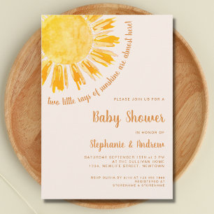 Rays of Sunshine Couples Twins Baby Shower  Invitation