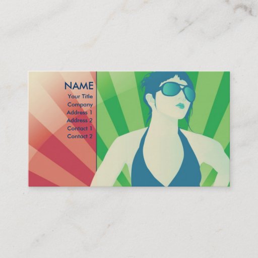 Customizable rays of vector business card templates