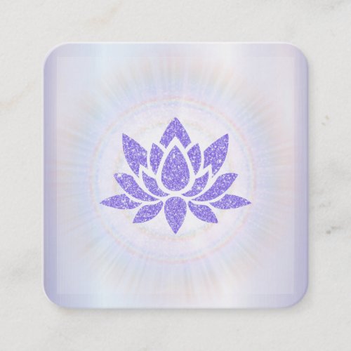 *~* Rays Reiki Energy Healing Lotus Lavender Square Business Card