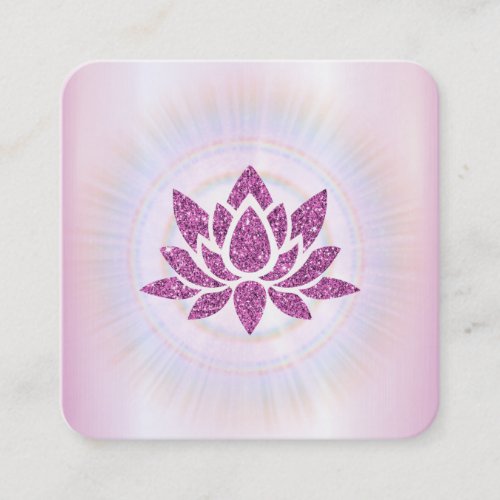 *~* Rays Reiki Energy Healing Lotus MAGENTA Square Business Card