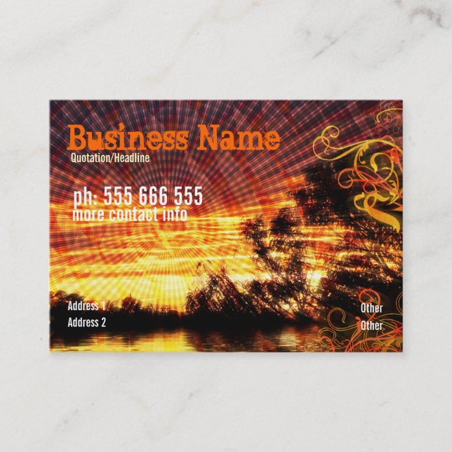 Rays Shine Golden Business Card (Front)