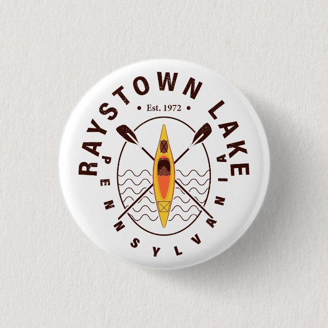 Raystown Lake Pennsylvania Kayaking Souvenirs Button (Front)