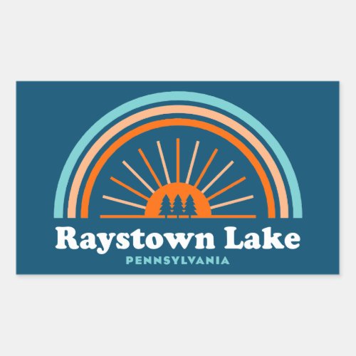 Raystown Lake Pennsylvania Rainbow Rectangular Sticker