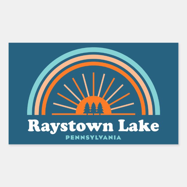 Raystown Lake Pennsylvania Rainbow Rectangular Sticker (Front)