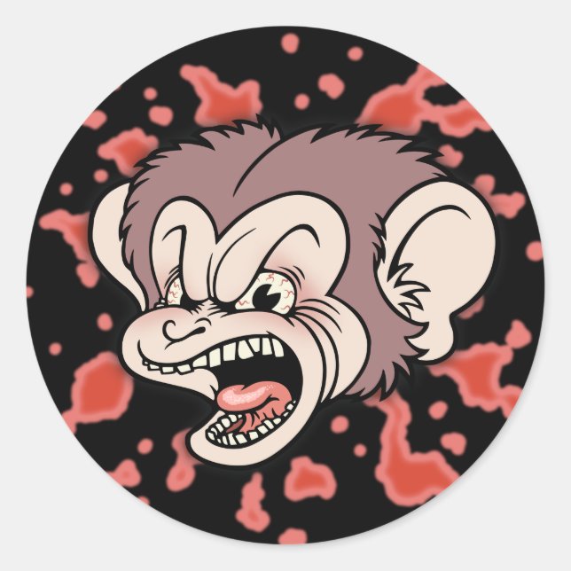 Raz Putin, The Mad Monkey Classic Round Sticker (Front)