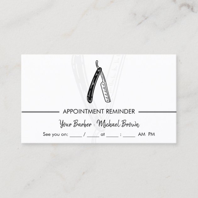 Razor Barber Appointment Business Card