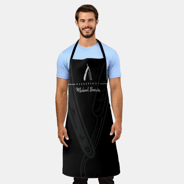 Razor Barber Salon Clothing with logo Black Apron
