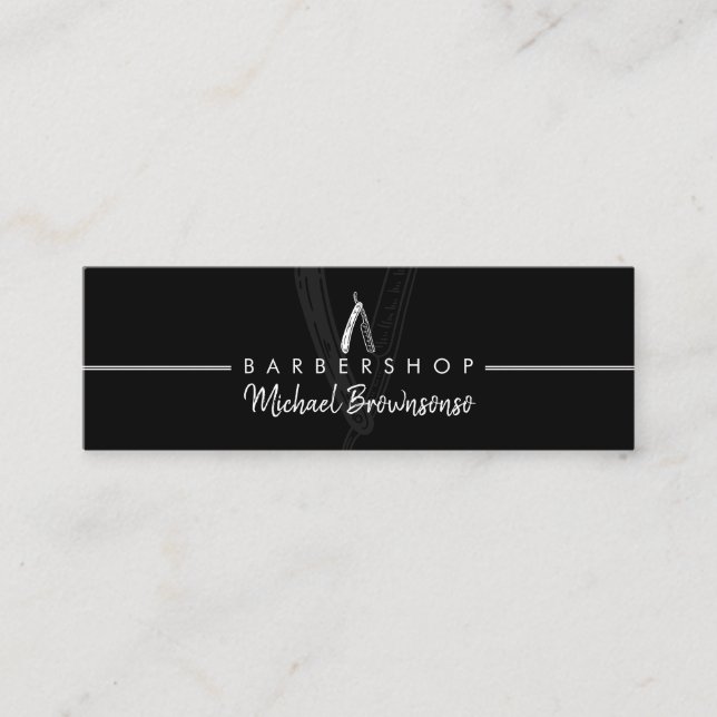 Razor Barber shop black small Calling Card (Front)