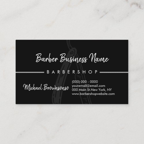 Razor Barber shop for Men Coiffure Hairdresser Business Card