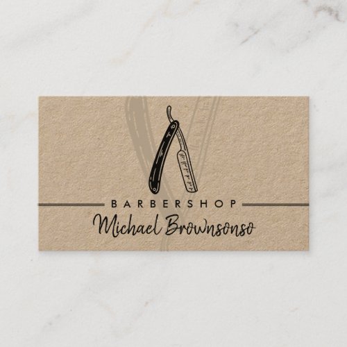 Razor Barbershop Hair Cut Salon for Men Business Card