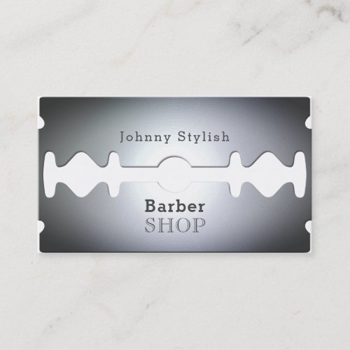 Razor blade barber shop inspired cover business card