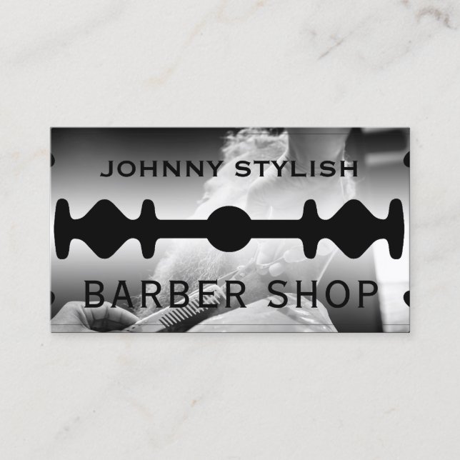 Razor blade frame  business card (Front)