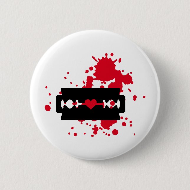 Razor Blade love blood Pinback Button (Front)