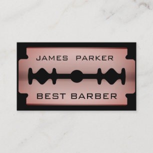 Razor Blade Rose Gold Barber Modern Hair Stylist Business Card